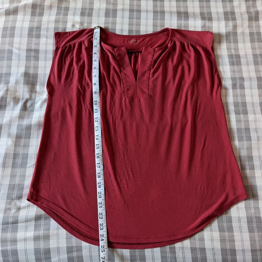 LOFT Red Sleeveless Modal Top (Size Medium)